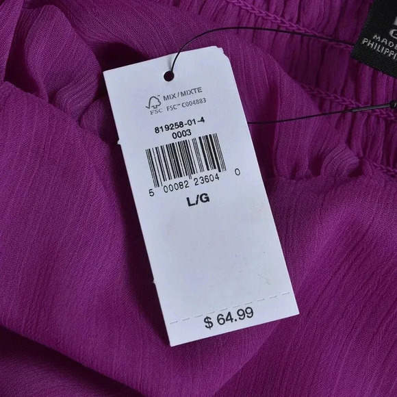 NWT  Banana Republic Factory Flutter Tie-Back Tank Top Blouse Magenta Size Large - Picture 12 of 14